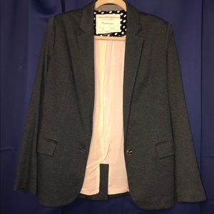 Anthropologie Charcoal Grey Blazer w elbow patches